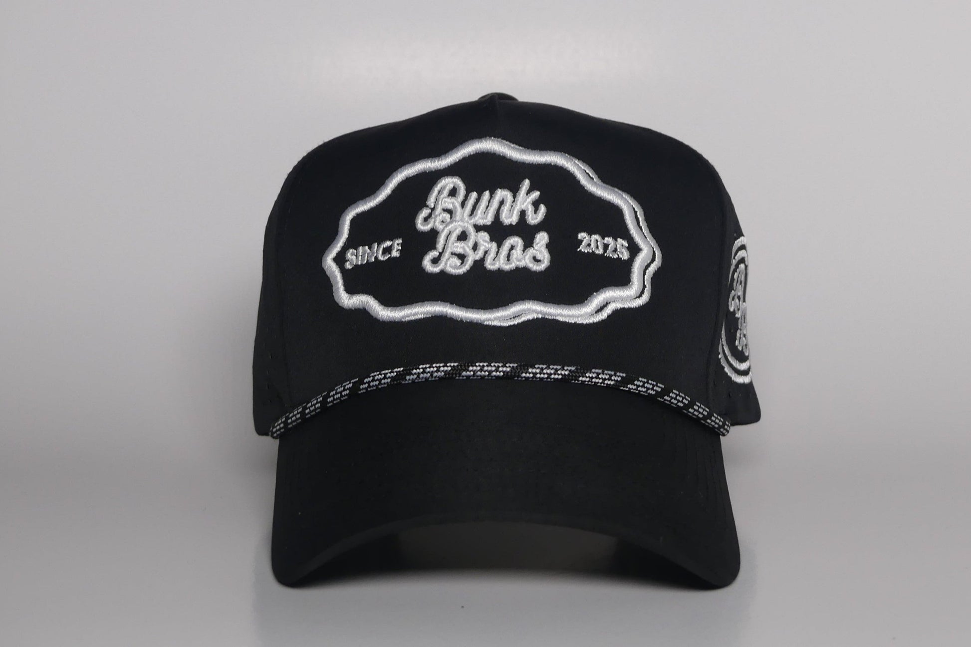 BunkBros Black 5 Panel Rope Golf Hat - Front View